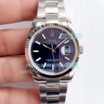 EW Replica Rolex Datejust 36 Watch Blue Face SS Oyster Band